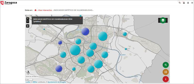 gemelo digital que mide la vulnerabilidad en Zaragoza