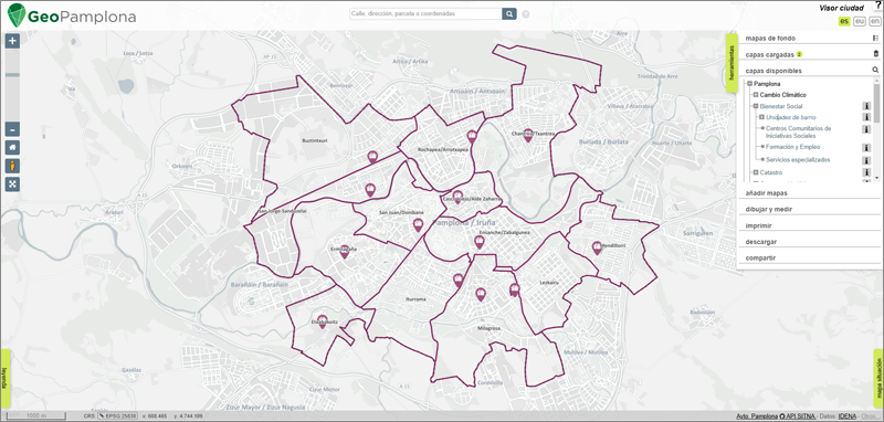 El sistema de información geográfica ‘GeoPamplona’ dará soporte a nuevas bases de datos geográficas