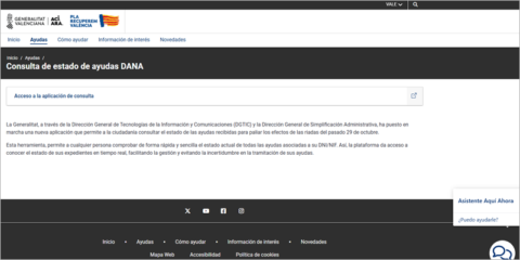 En marcha una aplicación para consultar el estado de ayudas por la DANA en la Comunidad Valenciana