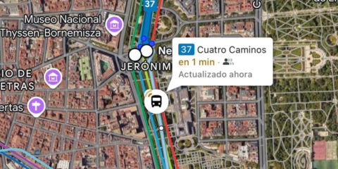 La ubicación en tiempo real de los autobuses de EMT Madrid se puede consultar en Google Maps