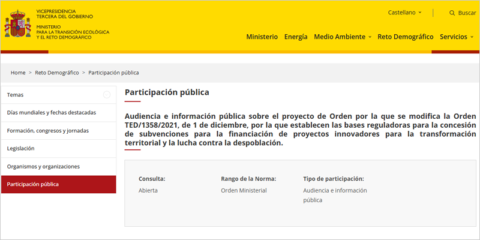 Abierto un proceso de participación pública para hacer frente al reto demográfico