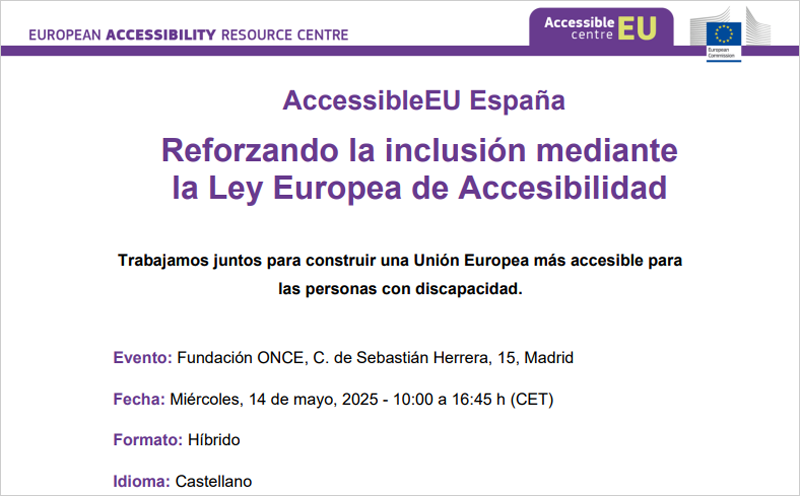 Evento de AccessibleEU sobre la Ley Europea de Accesibilidad