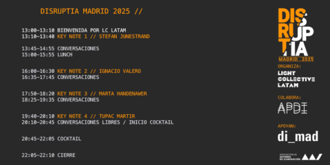 Madrid acogerá el evento Disruptia 2025 sobre tecnología, iluminación y arquitectura