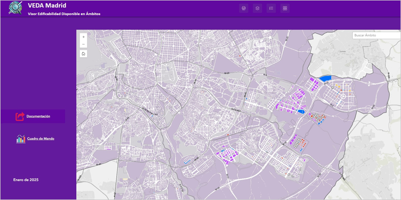 VEDA Madrid, el nuevo visor de datos de edificabilidad de los ámbitos urbanísticos de la ciudad