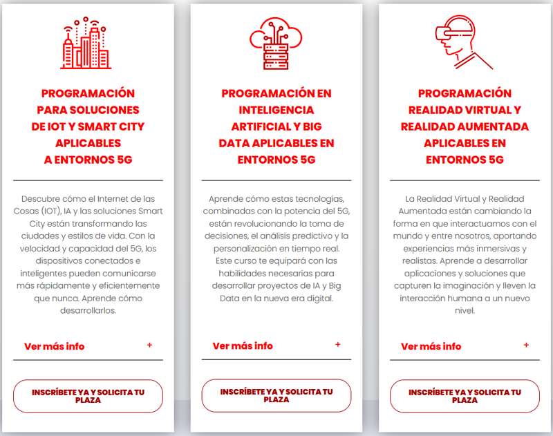 cursos de formación en tecnologías 5G en Andalucía