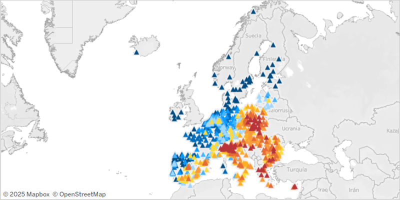 visor online actualizado de AEMA sobre calidad del aire de las ciudades europeas