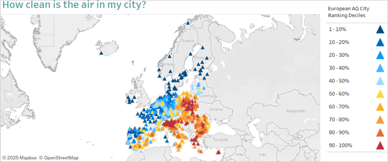 Oulu es la ciudad europea con mejor calidad del aire, según el visor online actualizado de AEMA