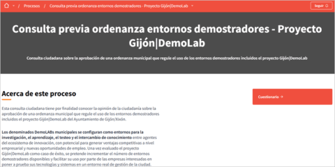 Consulta sobre la ordenanza que regulará los entornos demostradores de soluciones innovadoras de Gijón