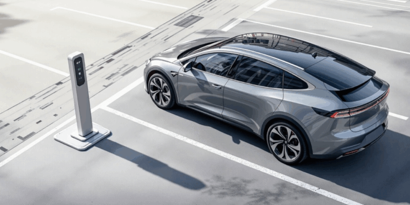 vehículo eléctrico y punto de recarga