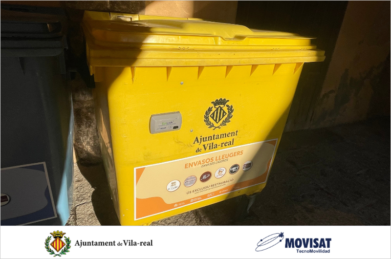 contenedores con cerraduras inteligentes e identificación de MOVISAT en Vila-Real