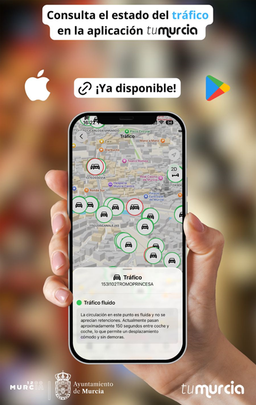 La app Tu Murcia incorpora información en tiempo real sobre el tráfico en la ciudad