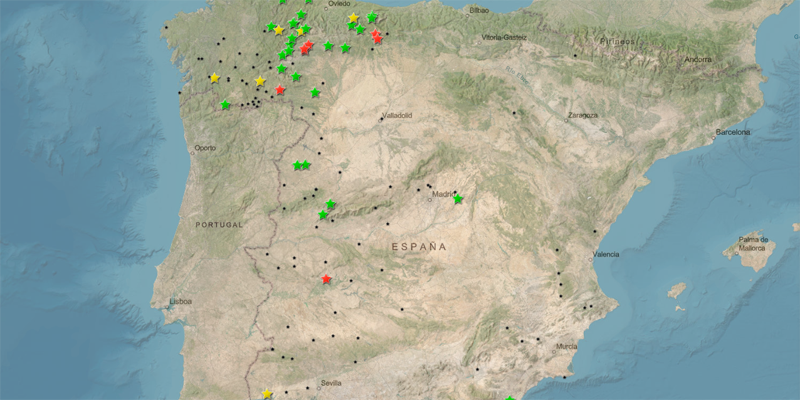 Un mapa online coordinado por la Universidad de Málaga permite consultar los incendios forestales activos en España