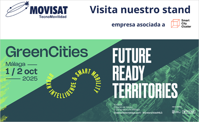 MOVISAT estará presente en Greencities junto a Smart City Cluster