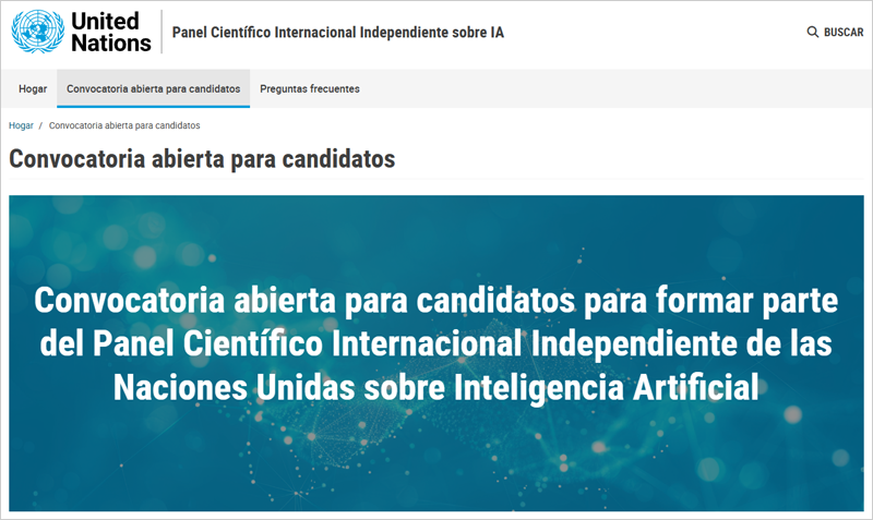 La ONU busca expertos para formar parte del Panel Científico Internacional sobre Inteligencia Artificial