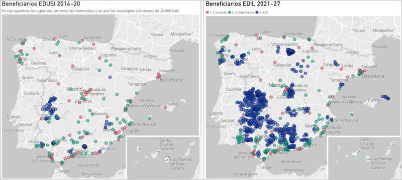 Comparativa convocatoria EDUSI 2014-2020 y EDIL 2021-2027