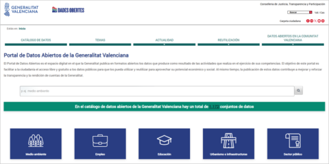 El portal de datos abiertos de la Generalitat Valenciana alcanza los 1.172 conjuntos de datos