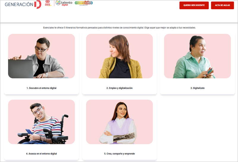 Los itinerarios avanzados del programa Por Talento Digital para personas con discapacidad