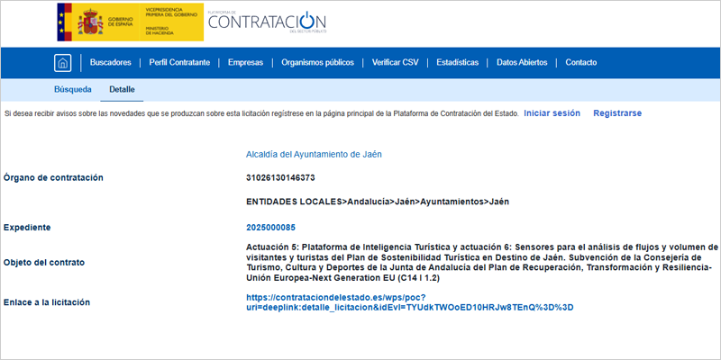 El Ayuntamiento de Jaén licita su Plataforma de Destino Turístico Inteligente para mejorar la calidad del servicio al visitante