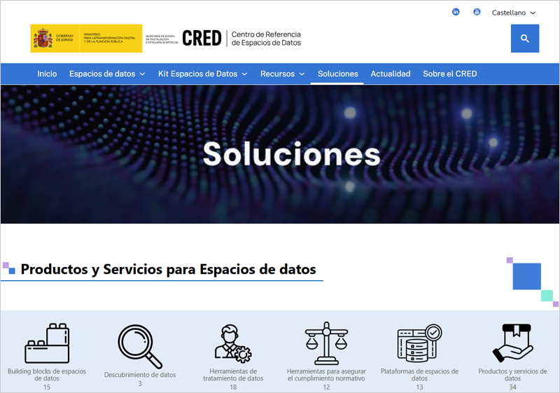 Nueva sección de Soluciones del CRED para fortalecer el ecosistema de espacios de datos