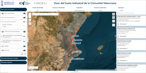 Un nuevo visor digital reúne toda la información sobre el suelo industrial de la Comunidad Valenciana