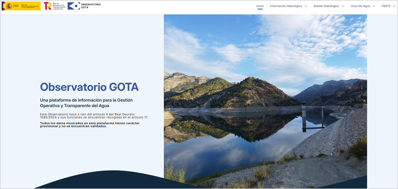 El Observatorio GOTA integra la información hidrológica, meteorológica y de predicción del agua en España