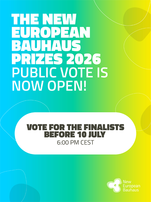 Se abre la votación pública de los finalistas de los Premios Nueva Bauhaus Europea 2026