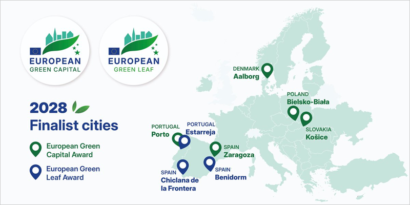 Los premios Capital Verde Europea y Hoja Verde 2028 anuncian las ocho ciudades finalistas