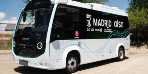 En marcha el primer autobús autónomo y a demanda de España en Mercamadrid