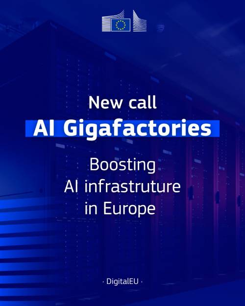 La Comisión Europea lanza una convocatoria para impulsar la creación de gigafábricas de IA
