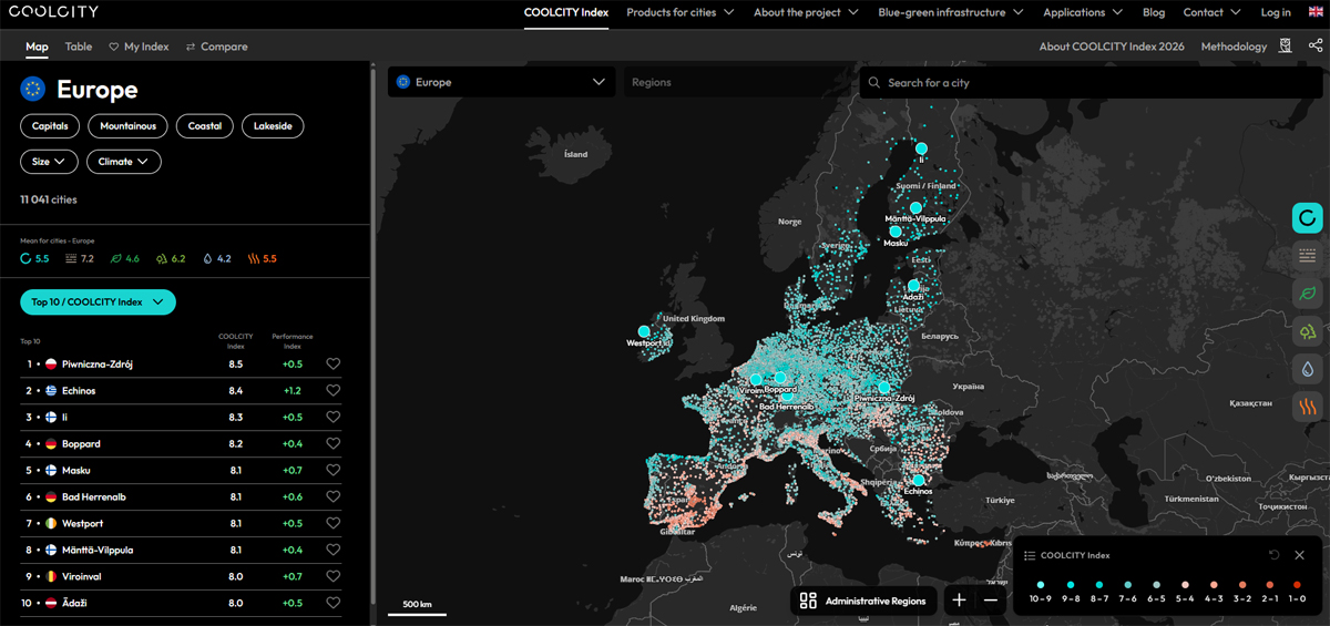 Una nueva plataforma evalúa el potencial de adaptación climática de 11.000 ciudades de la UE