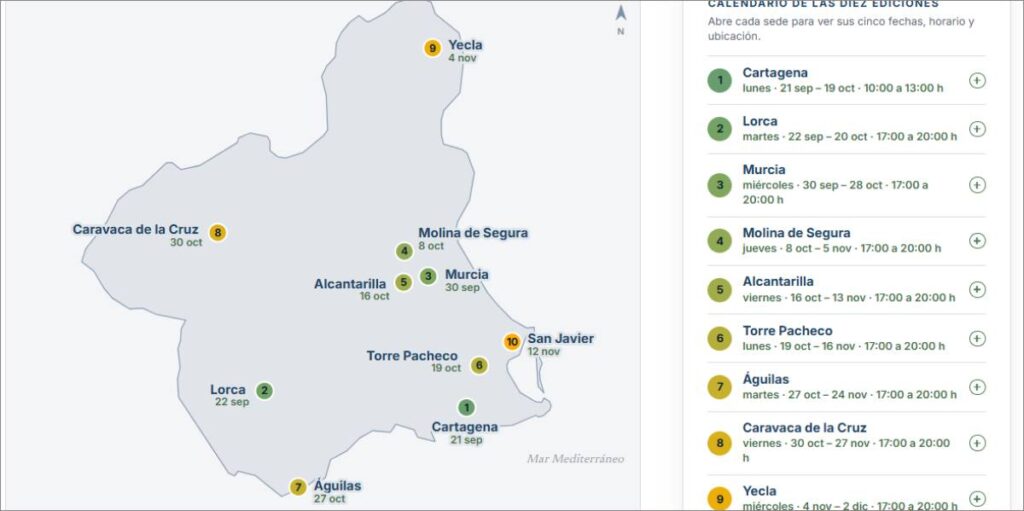 mapa de los talleres