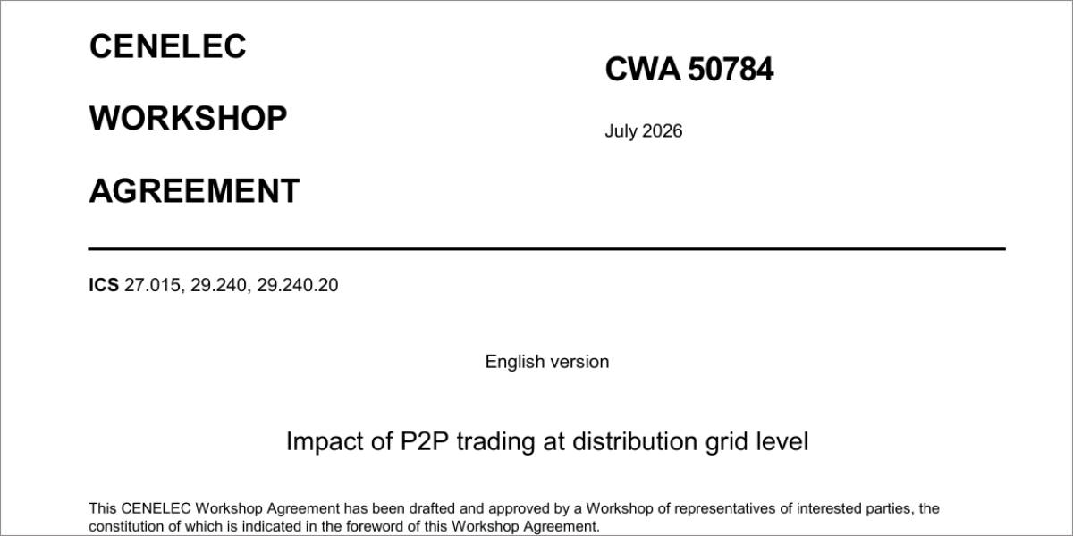 Nuevo CENELEC Workshop Agreement 