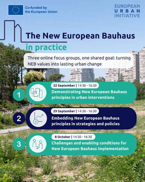 Tres sesiones analizarán la Nueva Bauhaus Europea en proyectos, políticas y gobernanza urbana