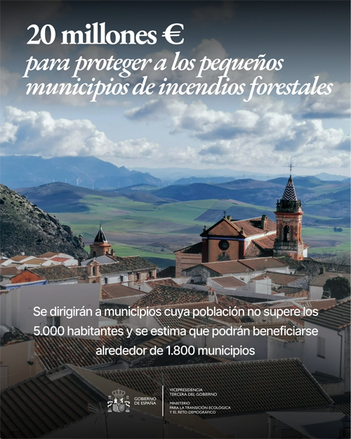 Imagen relacionada con la prevención de incendios forestales en pequeños municipios y las ayudas del Miteco.