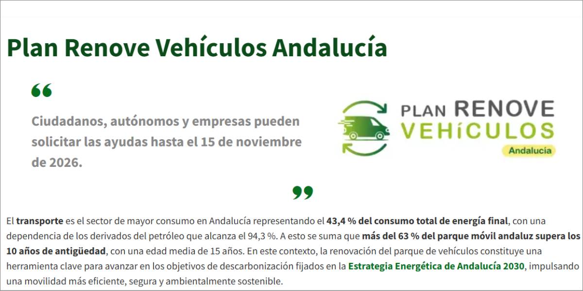 Plan Renove Vehículos Andalucía