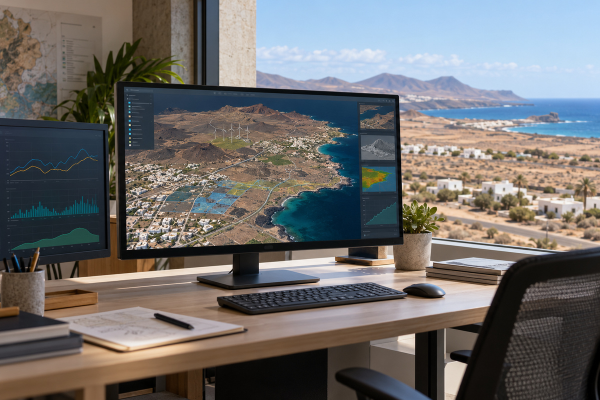 Imagen de apoyo sobre la infraestructura digital del Cabildo de Fuerteventura basada en datos, IA y gemelo digital